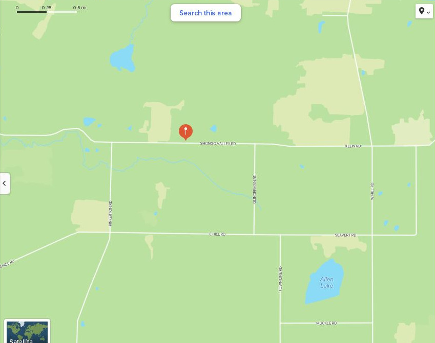 Map to Caneadea Hills Community Church